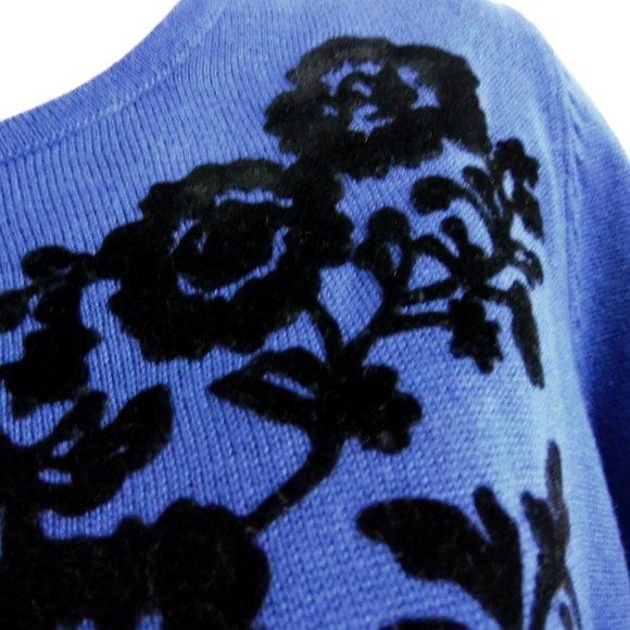 New Cobalt Blue Flowers Sweater - Picture 4 of 7